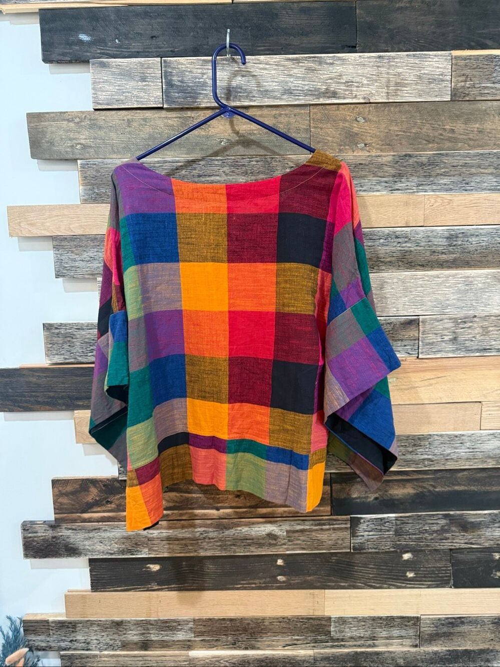 Rujuta Sheth Mira Top - Multi Chex boho lagenlook size 2XL/3XL - Picture 3 of 7